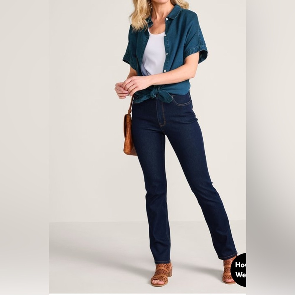 Soft Surroundings Women’s Stretch Straight Leg Jeans Dark Wash Blue Size 2